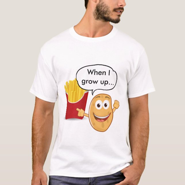 När jag blir stor... Rolig potatis och pommes frit T Shirt (Framsida)