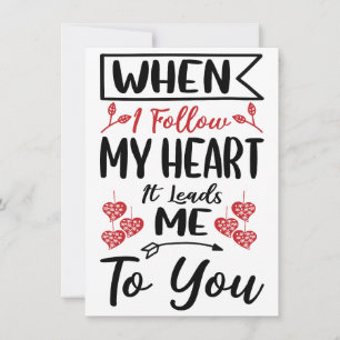När jag följer mitt hjärta valentines day Helgdag Julkort