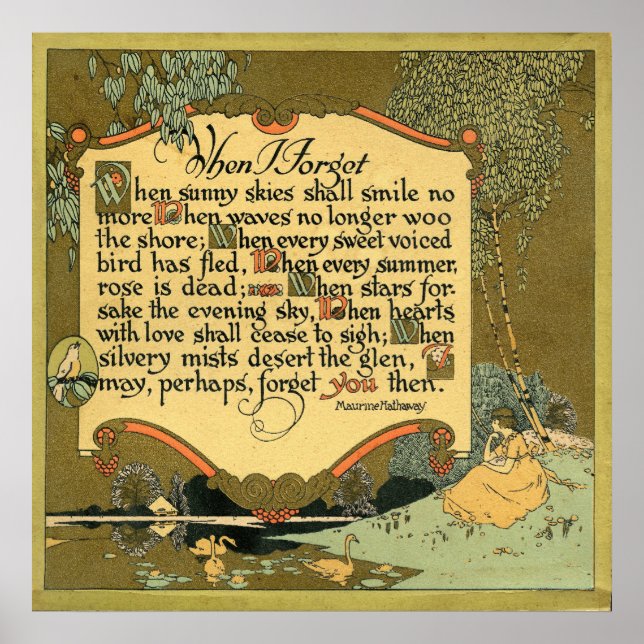 "När jag glömmer" Poster (Framsidan)