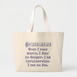 När jag hör musik fruktar jag ingen fara - musikci jumbo tygkasse