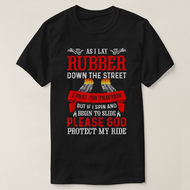 När jag Ljugit bort gummi på gatudragbilen T Shirt (Design framsida)