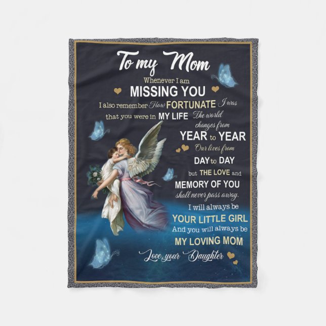 När jag missar dig, ger du dig till Mamma Fleecefilt (Framsidan)