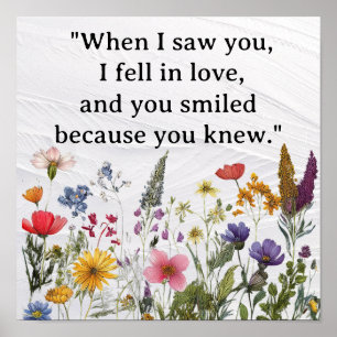 "När jag såg dig föll jag i kärlek, Romantic Quote Poster