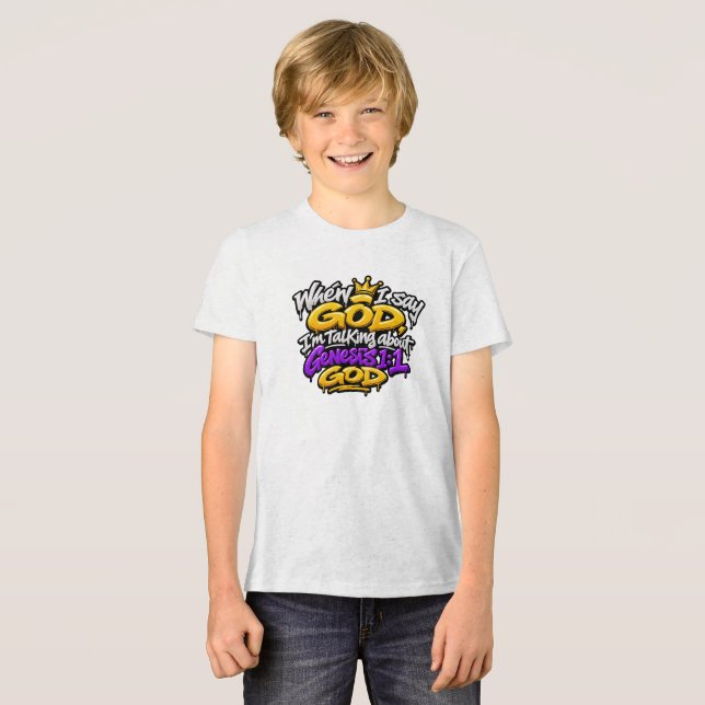 När jag säger Gud… T Shirt (Framsida Full)