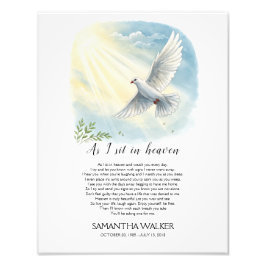 När jag sitter i Dikt på heaven Dove Memorial Fototryck