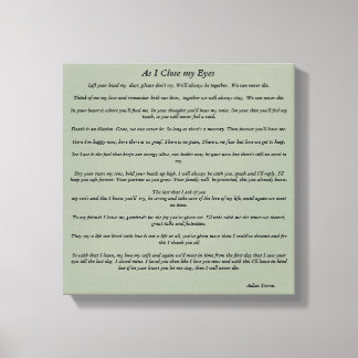 När jag stänger min Ögon Canvastryck