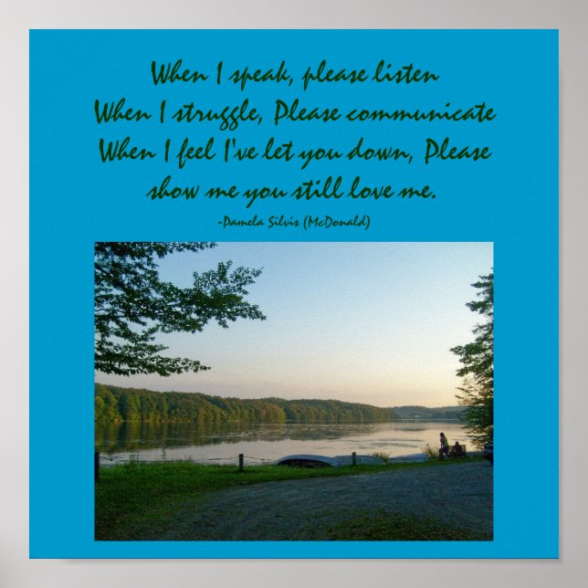 När jag talar, lyssna.. Dikt Poster (Framsidan)