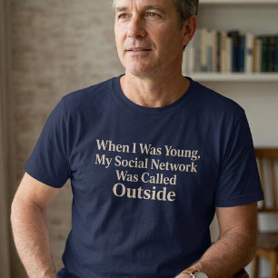 När jag var ung, min sociala nätverk Roligt T Shirt