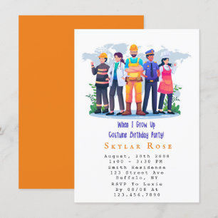 När jag växer upp Födelsedagsfesten för kostym Inbjudningar