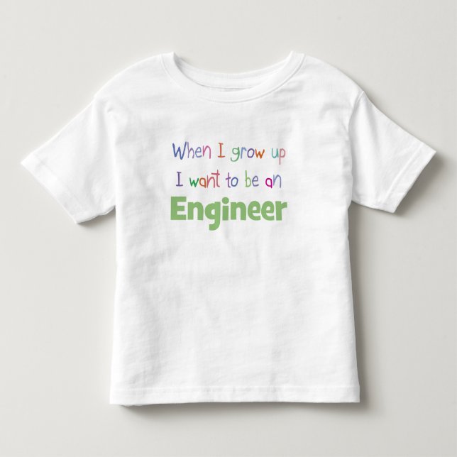 När jag växer upp Ingenjör T-shirt (Framsida)
