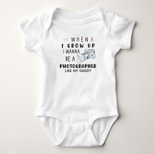 När jag växer upp vill jag bli fotograf som Pappa T Shirt (Framsida)