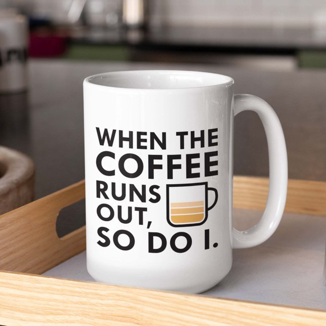 När kaffet Springa lämnar kaffe Mugg (Skapare uppladdad)