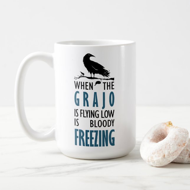 När kajan flyger lågt kaffemugg (Med munk)