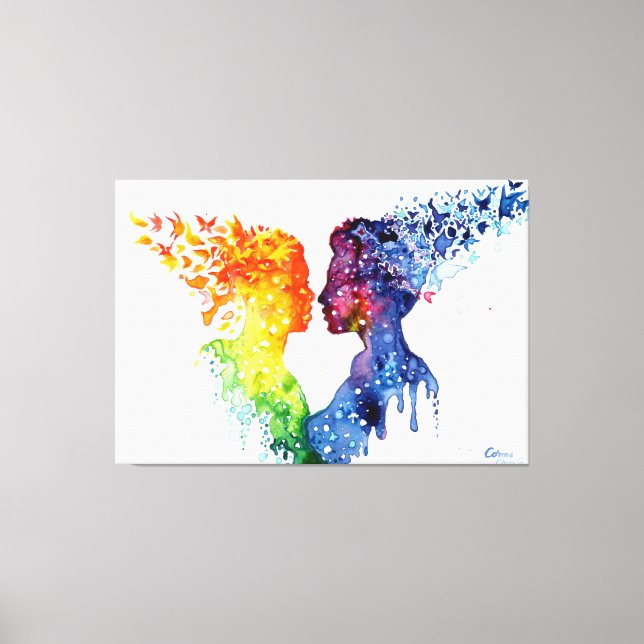 när kärlek ge du fjärilar canvastryck (Framsida)