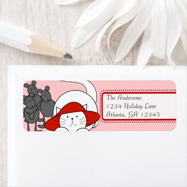 När katten är Borta kommer mössen att spela Returadress Etikett (Insitu)