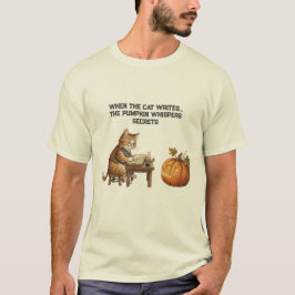 när katten skriver viskar pumpen hemligheter t shirt