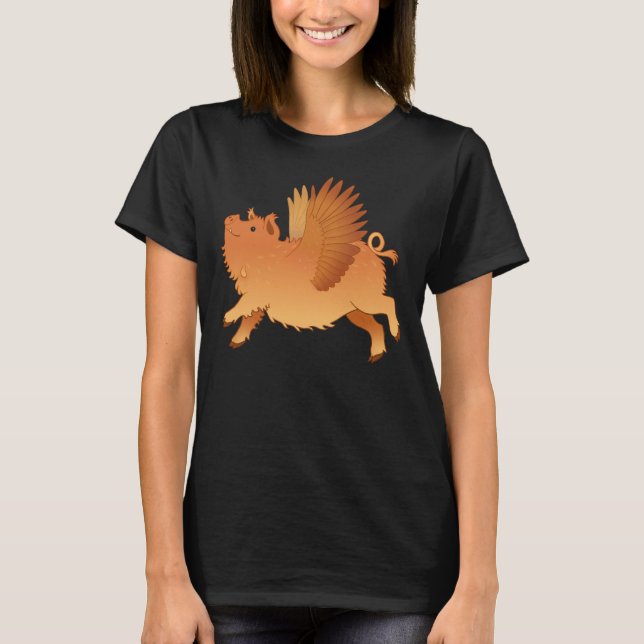 När kunekune grisar flyger t shirt (Framsida)