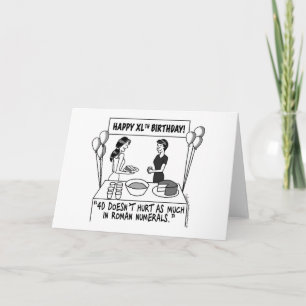 När kvinnor vrider 40 gratulationskort kort