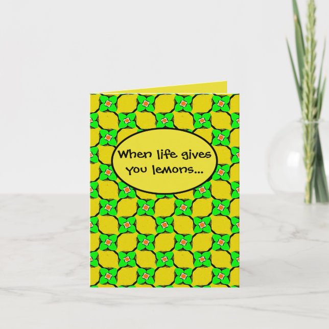 När Life Ge är du lemons Mönster Funny Kort (Framsida)