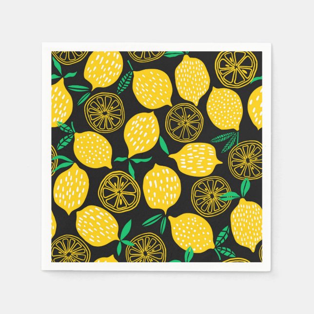 När Life Ge är du Lemons Sunny Gult Lemon Pappersservett (Framsidan)