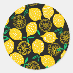 När Life Ge är du Lemons Sunny Gult Lemon Runt Klistermärke