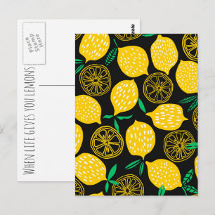 När Life Ge är du Lemons Sunny Gult Lemon Vykort