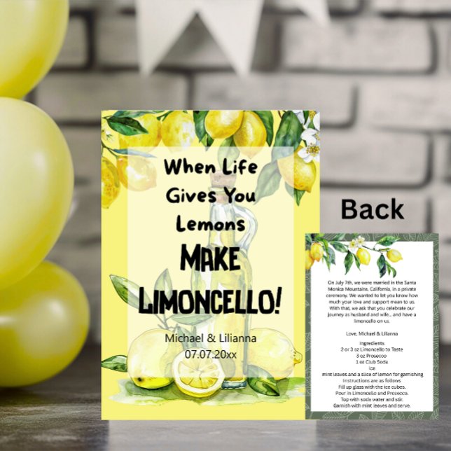 När Life Ge är du Limoncello Elopement Card Inbjudningar (Skapare uppladdad)