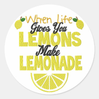 När Life Ge Lemons (lägg till egen bakgrund färg) Runt Klistermärke