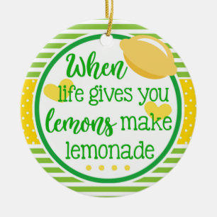 När liv ger dig, gör citroner Lemonade att Julgransprydnad Keramik