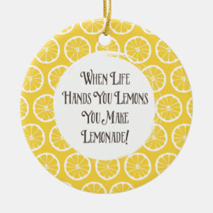 När liv räcker dig, gör citroner Lemonadeprydna Julgransprydnad Keramik