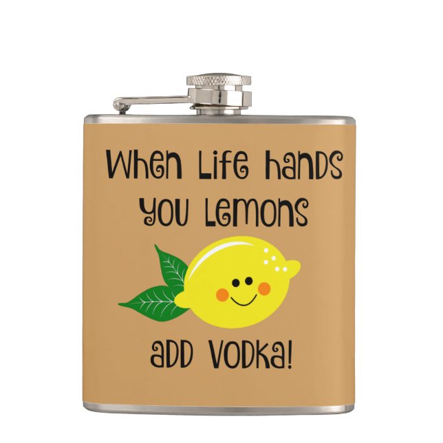 När liv räcker dig, tillfogar citroner Vodka Fickplunta (Framsidan)