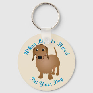 När livet är svårt (dachshund) nyckelring