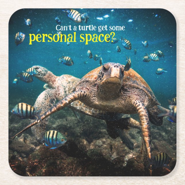 När livet får tuff simmar bara behållan. underlägg papper kvadrat (Framsidan)