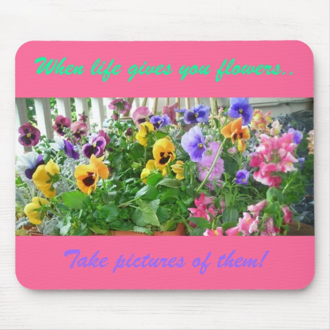 När livet ge blommar du, ta bilder av... musmatta (Framsidan)