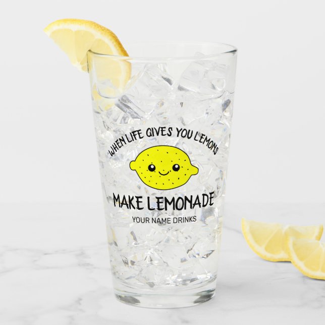 När livet ge gör citroner lemonade glaskopp (Framsida Ice)