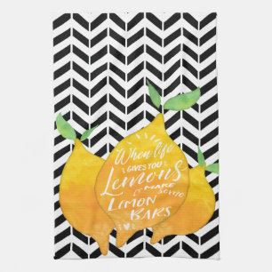 När Livet Ge Lemons tillverkar Lemon Pub Chevron Kökshandduk