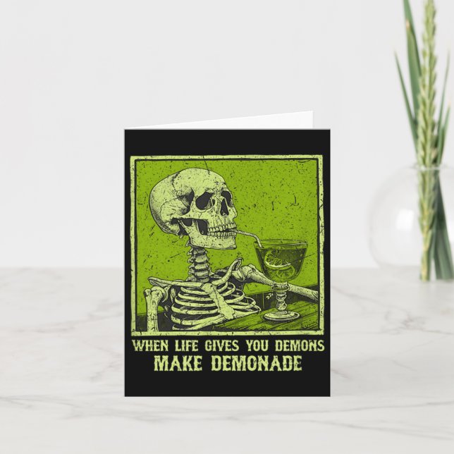När Livet Ger Demoner Gör Demonad Roligt Meme Kort (Framsida)