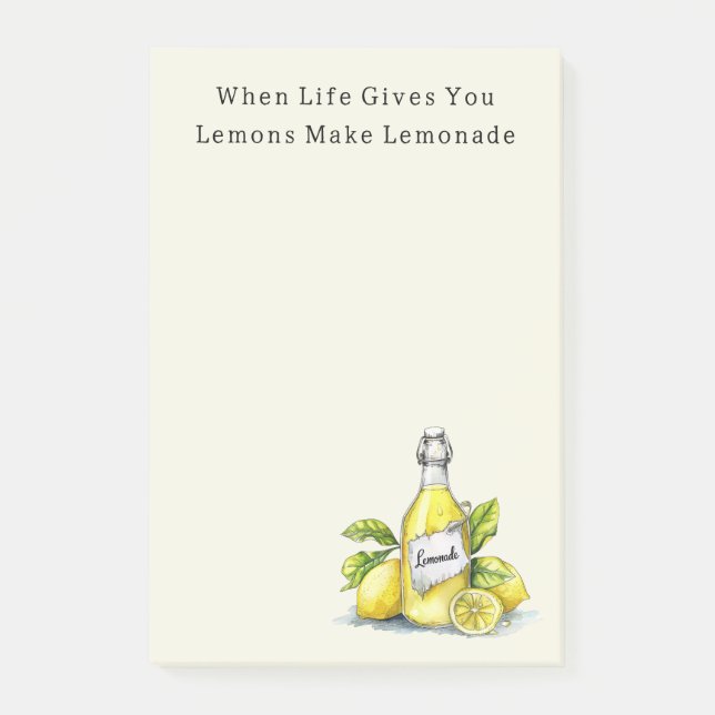 När Livet Ger Dig Citroner Citron-Limonad Post-it Block (Framsida)