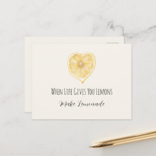 När Livet Ger Dig Citroner Gör Citronade Hjärta Vykort