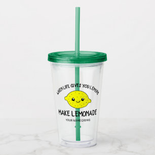 När livet ger dig citroner gör lemonad roligt take away mugg