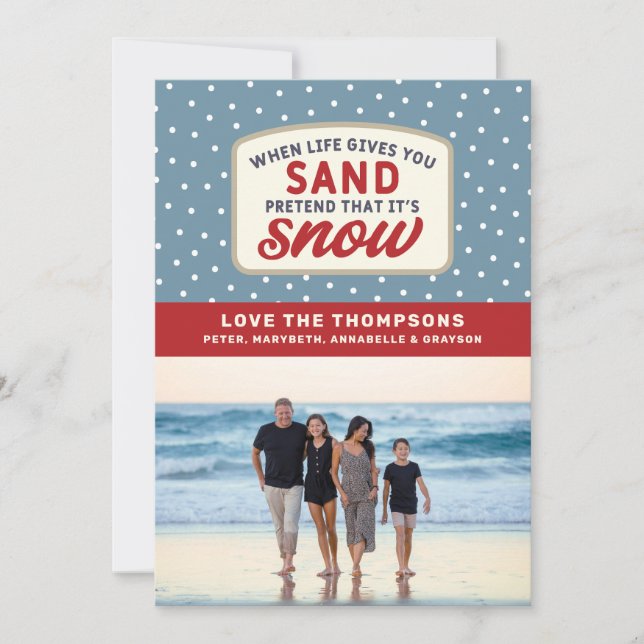 När Livet Ger Dig Sand Strand Semester Jul Julkort (Framsida)