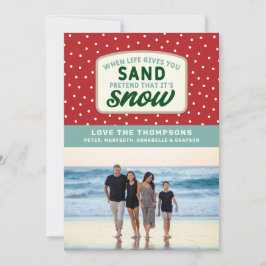 När Livet Ger Dig Sand Strand Semester Jul Julkort