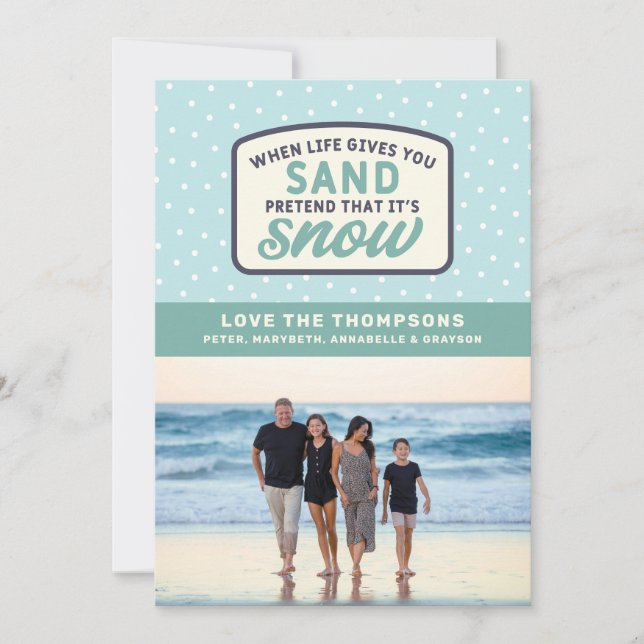 När Livet Ger Dig Sand Strand Semester Jul Julkort (Framsida)