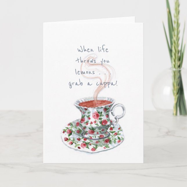 När livet kastar citroner. . . Tea slogan Kort (Framsida)