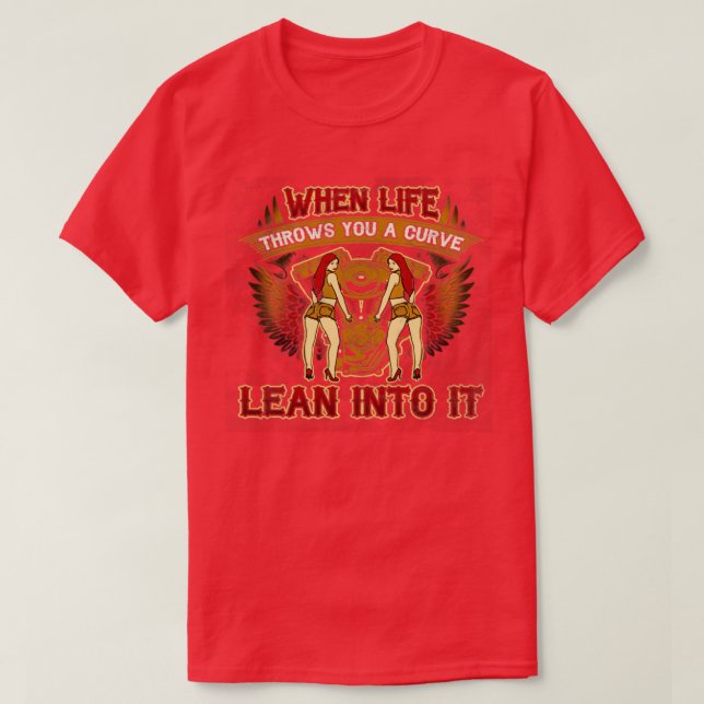 När livet kastar en kurva i Bikerna T Shirt (Design framsida)