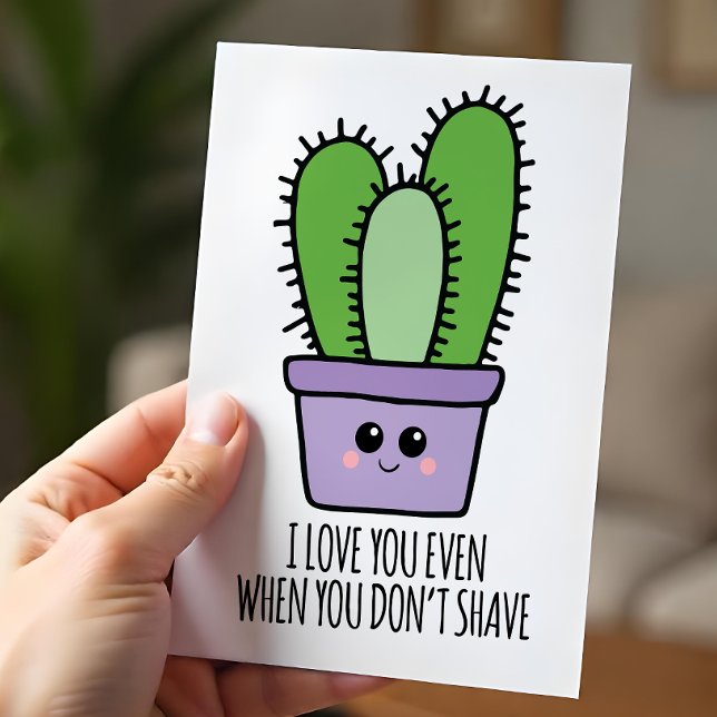 När man inte rakar sig roliga Alla hjärtans dag Helg Vykort (Celebrate your Valentine and secure their heart with this hilariously honest and quirky card.)