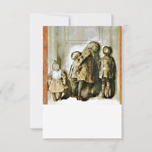 När man lyssnar vid Julafton Kväll Inbjudningar (Framsida)