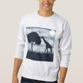 När Måne viskar till Giraffe Lång Ärmad Tröja