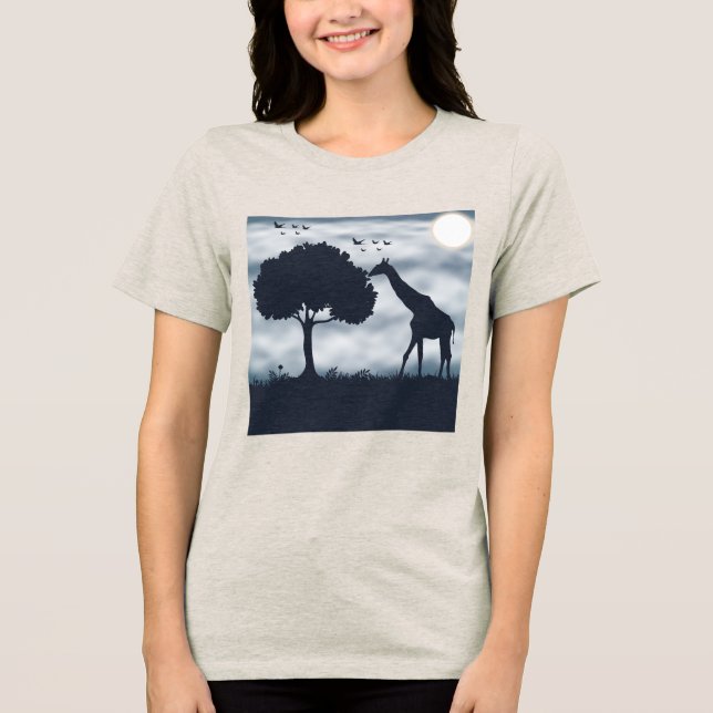 När Måne viskar till Giraffe T Shirt (Framsida)