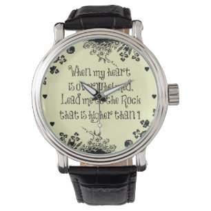 När mitt hjärta är överväldigat bibelverse armbandsur